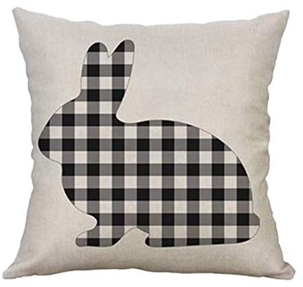 Kissenbezug Ostern Osterdeko Ostereier Häschen Kissenhülle Kissenbezug Dekokissen Cases Ostern Deko Sofa Kissen 45x45cm, Dekorative Kissenhülle für Zierkissenhülle Schlafzimmer Sofa (B-C, 1pc)