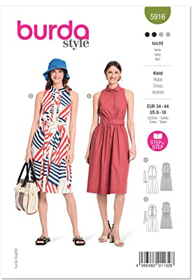 Burda Paper Sewing Pattern 5916 Dresses 8-18 (34-44)