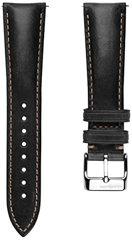 WatchGecko Bracelet de montre en cuir Vintage Highley | Bracelet de montre en cuir italien authentique certifié, élégant et résistant, rembourré pour plus de confort