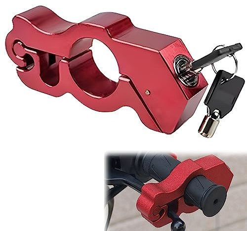 Universal Motorbike Brake Lock: Motorcycle Handlebar Lock with Key, Motorcycle Locks Anti Theft for Scooters, Motorcycles, Sports Bikes, Mountain Bike, ATVs(Red)