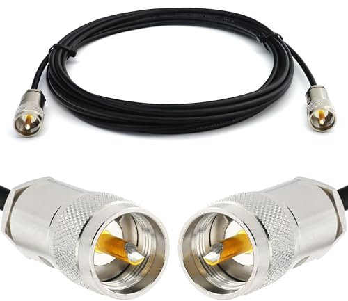 PL259 20m UHF Câble coaxial RG58 50 Ohm — Résistant aux intempéries — rallonge pour HAM cable antenne CB Radio Analyseur Tosmetre Marine RF VHF Cibi SDR Radio Amateur