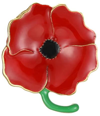 Broche commémorative en émail « Never Forget » - Coquelicot rouge - Cadeau commémoratif pour la journée des anciens combattants - Cadeau commémoratif - Cadeau commémoratif, Émail