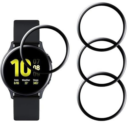 YIFNTANG [4 Pièces Protection D'écran pour Samsung Galaxy Watch Active 2 (44mm),Anti Rayures,HD Clair,3D Incurvé Couverture Complète,Compatible avec Samsung Galaxy Watch Active 2 (44mm)
