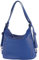modamoda de T249 Damen Rucksack Schultertasche 2 in 1 aus Leder handmade in Italy, Farbe:Signalblau