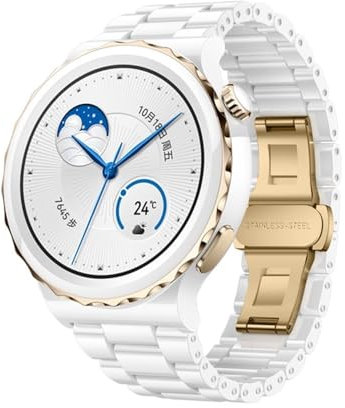 Adatto for cinturino Huawei GT3 PRO/Watch Buds (Color : White(Golden buckle), Size : 20mm)