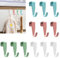 GOTRUST 12pcs Over The Door Hooks Color, Small Over Cupboards Hook for Hanging, Over Kitchen Cabinet Single Hooks for Bedroom, Bathroom, Wardrobe - Pink, White, Blue, Green