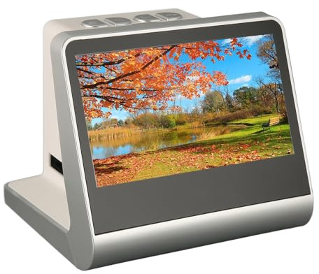 Digitaler Film- und Diascanner, 5 Zoll HD Farbbildschirm, Wandelt 135 Film-, 126 KPK-, 110 Film-, Super8-, Monochrom Negative und Dias in Hochauflösende 22 MP JPEG Digitalfotos