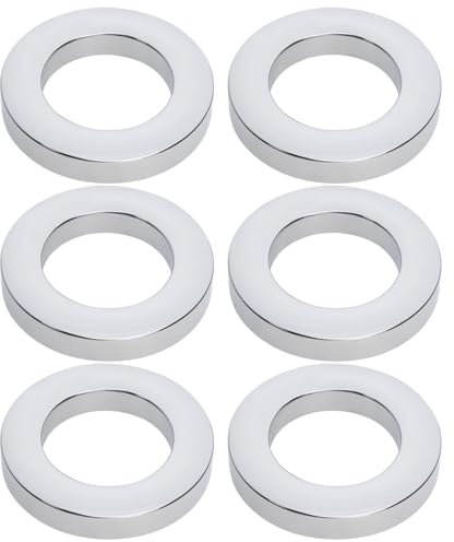 VGOL 6 Pieces Basin Faucet Base Ring Chrome Plated Plastic Mounting Ring Faucet Base Cover with Gasket Inner Diameter 32mm Outer Diameter 52mm