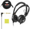 Sennheiser HD25 Plus On-Ear-Kopfhörer, schwarzes Bündel mit Pig Hog PHX14-25 1/4 Zoll 7,6 m Kopfhörer-Verlängerungskabel und Instrumenten-Poliertuch, geschlossene Rückseite, Monitor-Kopfhörer