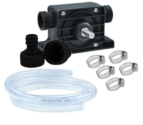 Hand Electric Drill Water Pump, Portable Fast Drill Pump 3400 RPM 900 L/h Attachment 2M Plastic Hose Accessories