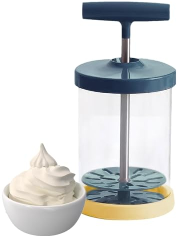 Manual Whip Cream Canister | Handheld Whipped Cream Dispenser,Stainless Steel Baking Tools, Ergonomic Comfort Grip Dispenser for Kitchen for Salad Drinks