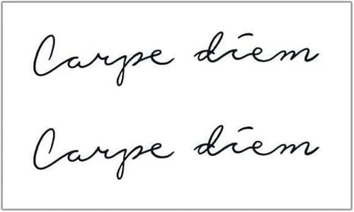 2 Uds Letras En Inglés A Tiempo Carpe Diem Pegatinas De Tatuaje De Hierbas Jugo Semipermanente Impermeable Para Hombres Y Mujeres Duradero
