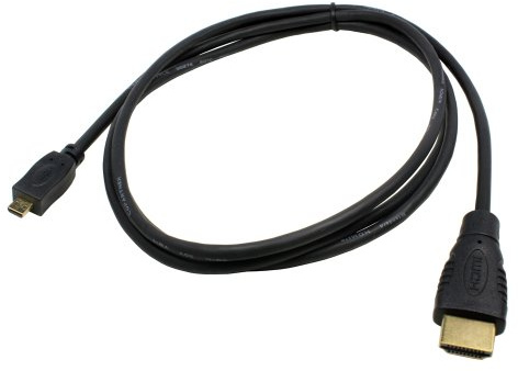 Highspeed HDMI Kabel kompatibel mit Sony Camcorder FDR-AX33, Audio Rückkanal, DSC fähig, 19pol., Full HD 3D, 1 Meter, 2160p/24Hz, con ethernet, HDMI (tipo: A) a micro HDMI (tipo: D)