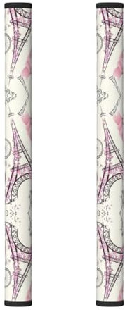 JEJEA Paris Eiffel Tower Flower Print Refrigerator Door Handle Cover,Handles Antiskid Protector Gloves,Kitchen Appliance Decor