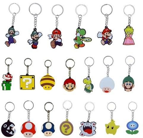 MisFun 20 Pièces Porte Clef Kawaii, Ersonnage Dessin Animé Porte Clef, Pendentif de Sac, Mignon Pendentif Porte Clés, Keychain, Porte-Clés Fantaisie pour Sacs D'école, Sacs à Dos