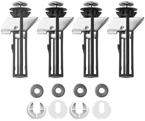 4 Pezzi Fissaggi WC Sedile, Viti per Sedile del Water in Acciaio Inox, Viti Fissaggio WC Accessori Facile da Installare, Bulloni e Viti Universali per Sedile WC di Riparazione con Rondella