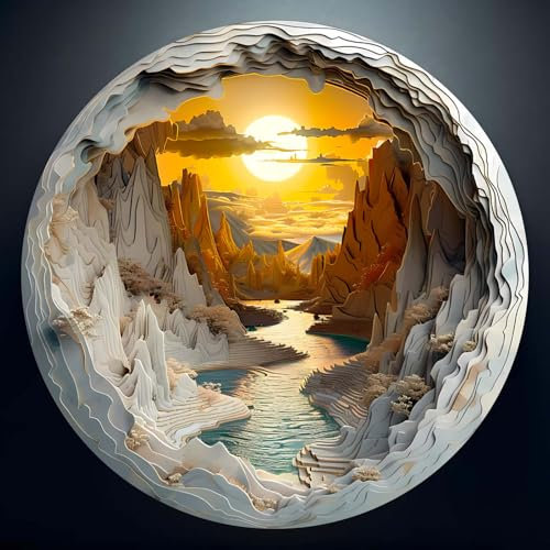 KaayeeWood Holzpuzzle Erwachsene,3D Vision Effekt Kurvenreiche Straße Holzpuzzle,Einzigartige Wooden Puzzle Mit Geschenkbox,Geschenke für Kinder und Erwachsene(34 * 34cm-300 Stück)