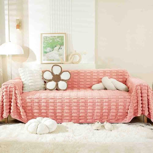 Plüsch-Sofa-Überwurf, rutschfest, extra groß, 3-Sitzer und 4-Sitzer, waschbar, weiche Überwürfe für Sofas, Sofas und Betten, 180 x 400 cm
