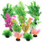 YARVPUV Aquarium Decoration Plante, 11 Pièces Vert Plantes Artificielle Aquarium Deco, Décoration Verte pour et Terrarium, Cachettes pour Poissons