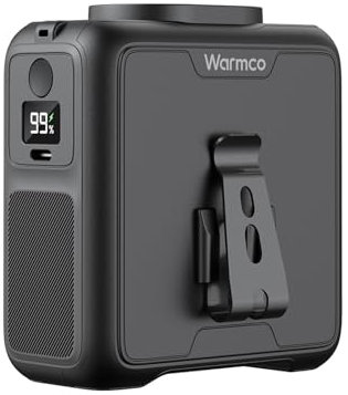 Warmco Portable Waist Fan - 10000mAh Rechargeable 4-Speed Belt Clip On Personal Neck Fan with 24H Cooling, LED Flashlight & Power Bank for Outdoor Camping, Jobsite, and Travel