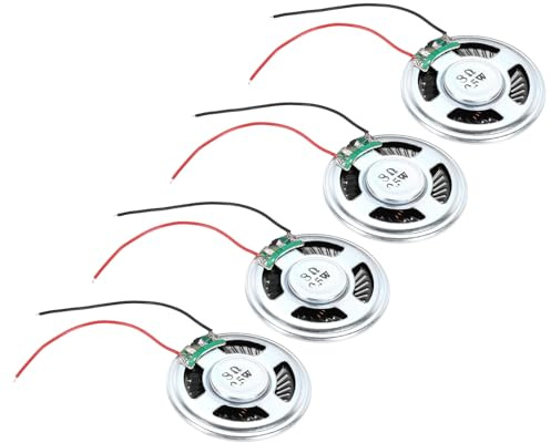QUARKZMAN 0,5W 8 Ohm Kleine Lautsprecher Metallgehäuse 4 Stück | Runder Interner Mikromagnet Lautsprecher für Mini-Lautsprecher DVD EVD Multimedia Mobile Tragbare Werbemaschine