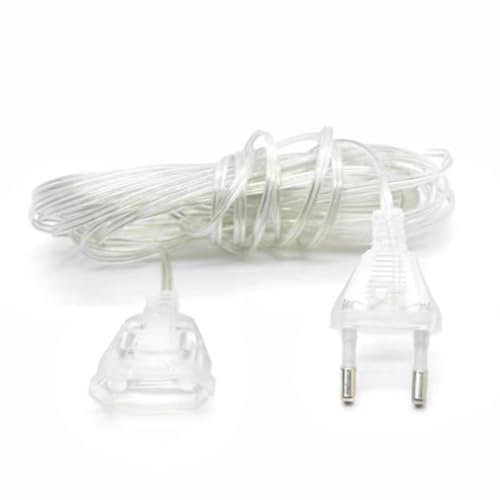 Okaywork Prolunga elettrica - Prolunga di alimentazione trasparente, filo elettrico, prolunga elettrica a filo piatto per piccoli accessori elettrici, lanterne e uso esterno. (3M)