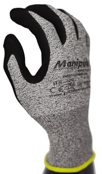 MANIPULA PROTECT BS 400; Work Gloves Elite Nylon & Spandex Sandy Nitrile Coated Abrasion and Oil Resistant Grip Ideal for General Purpose, Breathable & Washable. (6, 8 / M)