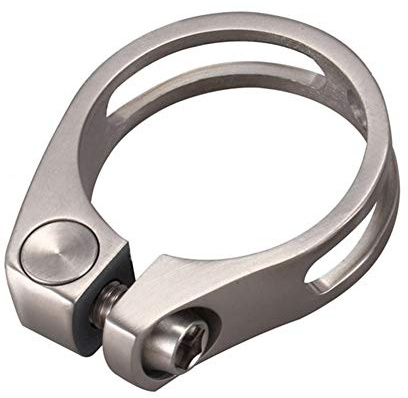 Bike Seat Post Clamp Titanium Seatpost Clamps Mountain Bike Road Bicycle Seat Post Titanium Alloy Seat Tube Clip Titanium Color(31.8mm)