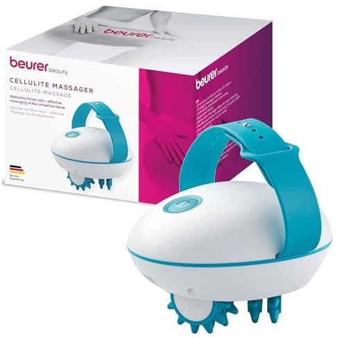Beurer CM 51 Cellulite Massagegerät für straffere Haut, effektive Bindegewebsmassage, elektrischer Massageroller mit 2 Intensitätsstufen und verstellbarem Handgriff, ergonomisches Design