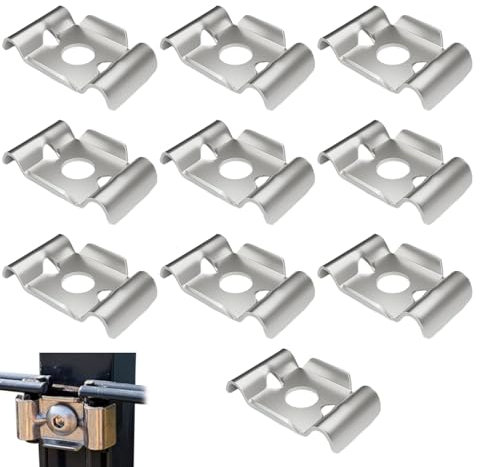 Attaches de Clôture - Lot De 10 Fixations En Acier Inoxydable Double Barreau Pour Grillage - Système Antivol Et Support De Fixation Polyvalent Pour Jardin Extérieur Maison Appartement Résidence