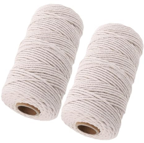 Lurrose 2 Rolls Cotton Butchers Twine Durable Meat Packing Tool for Cooking Sausage Making and Food Wrapping Thick for Kitchen Use and Decorative Purposes