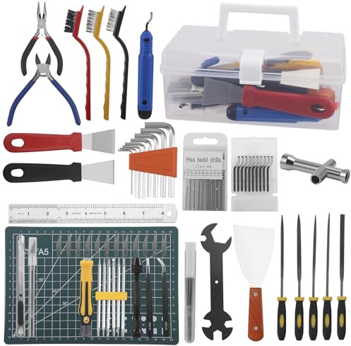 Strixorn 3D Drucker Zubehör Kit, 99 PCS 3D Drucker Werkzeug Kit mit Düsenreinigungsset, Entgrater Werkzeug, Entfernungswerkzeugen, Pinzetten, Zangen, Tool Kit für alle 3D Drucker