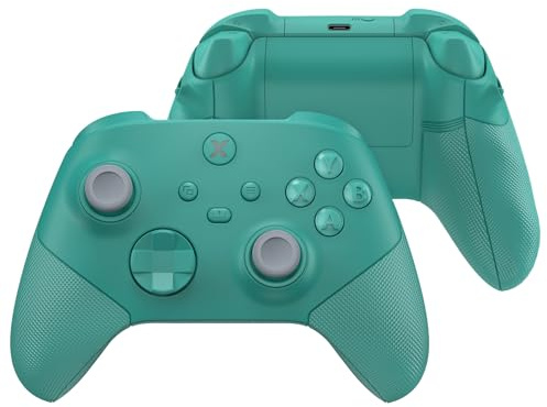 eXtremeRate ASR Version Full Case & Tasten Set für Xbox Series X/S Controller, Custom Faceplate/Backplate/Gummierte Griff Gehäuse/Trigger Stop Mod Kit für Xbox Core Gamepad–Diamond Textur Bergseeblau