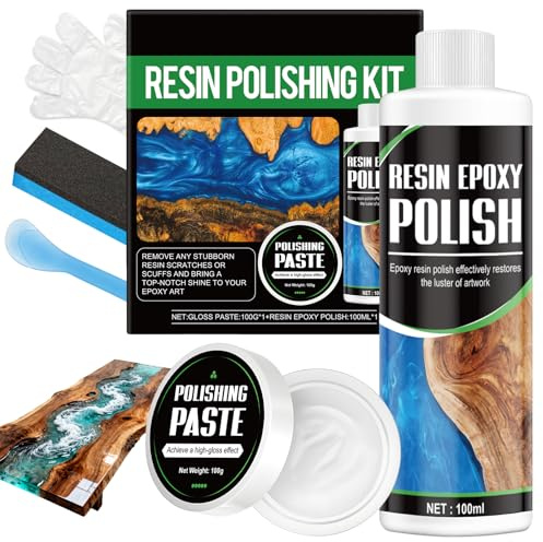 Poleringssats för epoxiharts, polerpasta för epoxiharts, poleringssats, ta bort repor på ytan av epoxihartser, återställer glansen i hantverket