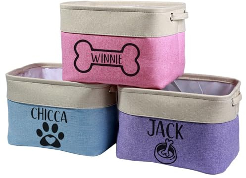 HERSTL Personalisierter Aufbewahrungskorb For Hundespielzeug, Zusammenklappbar, Mit Kosenamen, Individuelle Box For Hund, Katze, Welpe, Welpen-Geschenkbehälter For , Hundemäntel, Kleidung, Decken