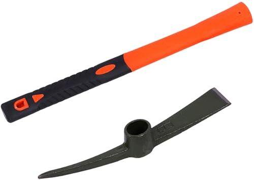 Garden Pick Mattock, Fiberglass Handle, for Soil Breaking Planting Camping Landscaping Home Excavation Trail Maintenance Camping Digging Tool
