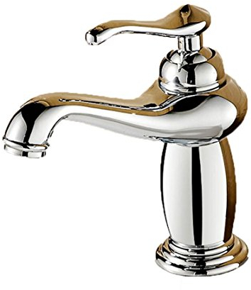 Silber Wasserhahn Antik Messing Retro Für Bad Spüle Armatur Waschbecken Schlauch Nostalgie Chrompolitur Verchromt Chrom Ausgussbecken Cold Hot Hahn Kaltwasser Einhebel Waschbecken Gebürstet XXBB