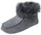 Herren & Damen Lammfell Hausschuhe Ibiza Grau Fellschuhe 100% Merino Schaffell Echtleder Bettschuhe Schuhgröße 41