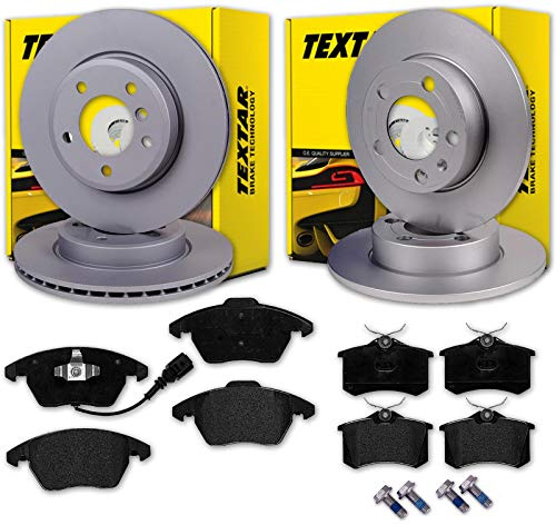 Textar Bremsscheiben + Beläge vorne + hinten | 92120805 + 2358701 + 92120903 + 2355402 für Golf 5 6 A3 Leon Octavia