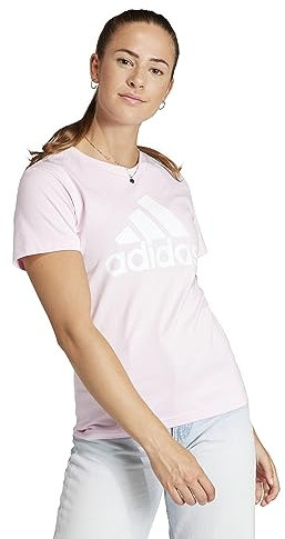 adidas Donna Essentials Logo Tee, Clear Pink/White, M