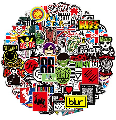 Rock-Musikband-Aufkleber, 100 Stück, Vinyl, wasserdicht, modische Hip-Hop-Aufkleber, Graffiti-Aufkleber für Teenager, Erwachsene, Laptop, Wasserflasche, Motorrad, Fahrrad, Skateboard, Gepäck, Y4-YGTZ