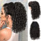 14 Inch Short Afro Kinky Ponytail Clip In Synthetic Drawstring Afro Curly Ponytail Extensions (14, 1B#)