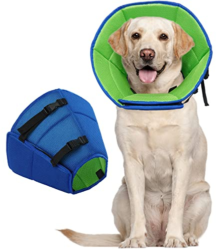 Kuoser Collare a cono per cani, coni morbidi dopo l'intervento chirurgico, collari protettivi di recupero per cani, cani buster regolabili, collare per il collo chirurgico per cuccioli, guarigione