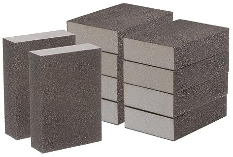 sourcing map 10pcs Medium Grit Sanding Sponge Blocks 180-240 Grit Foam Sanding Block for Polishing Kitchen Metal Wood Drywall, 100x70x25mm