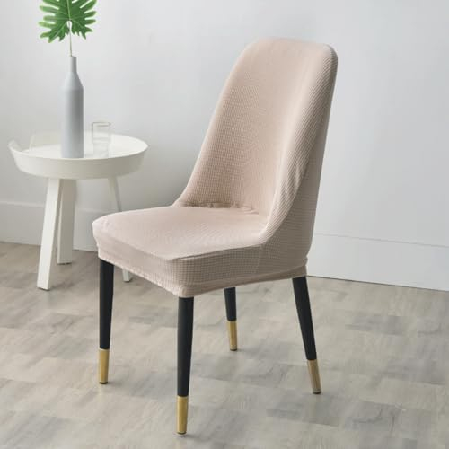 Odot Coprisedie con Schienale Curvo, Coprisedia Elasticizzati 2/4/6/8 Pezzi, Vello Shaker Copri Sedia da Cucina, Lavabili Copri Sedia per Hotel, Ristorante (6 piezas,Cachi Chiaro)