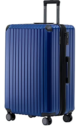 Münicase M816 TSA-Schloss Koffer Reisekoffer Trolley Kofferset Hardschale M816 TSA-Schloss, Dehnungsfuge, Teleskopgriff, Reisekoffer mit 4 Rollen, Hartschale, Mittle 65cm,Diamondblau