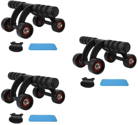 Bauchroller mit 4 Rädern, rutschfeste Trainingsrolle für Bauchmuskeln