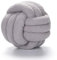 Fay Bless Moderne Wohndekoration Knotenkissen - Handgefertigtes, weiches rundes Kissen für Schlafzimmer, Bett und Wohnzimmer (Light Grey,28CM)