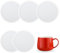 Aeaocvo 5 Stück Weiß Glasuntersetzer Silikon, 9 cm Runde Tassen Untersetzer, Waschbar Untersetzer, rutschfeste Coasters für Bar, Getränke, Kaffee Tee