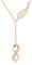 KINGWHYTE 925 Sterling Silver Infinity Necklaces for Women, Opal Guardian Angel Wing Tassel Pendant Necklace Rose Gold Plated Jewellery Gifts For Women Girls Mum Daughter